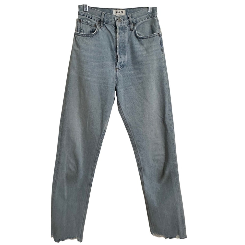 AGOLDE 90s Pinch Waist High Rise Straight Leg Jeans Raw Hem Size 24